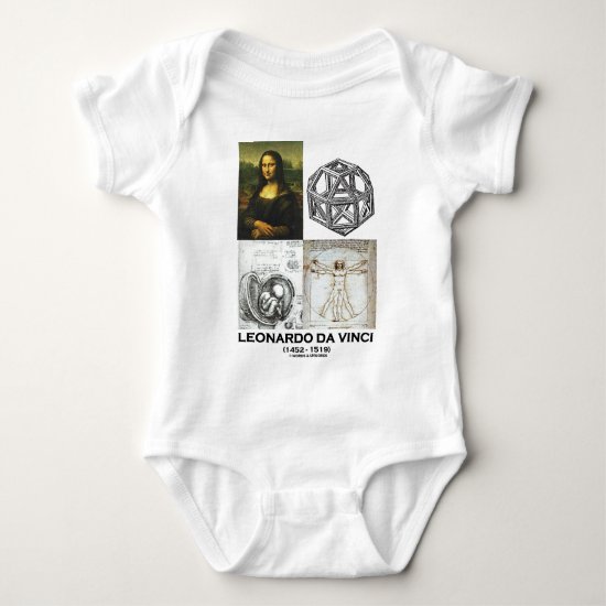 Leonardo da Vinci Collage (Collection of Works) Baby Bodysuit