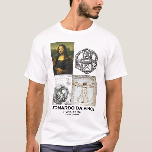 Leonardo da Vinci Collage Collection of Works T_Shirt