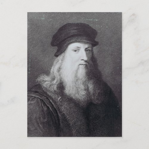 Leonardo da Vinci engraved by Raphael Postcard