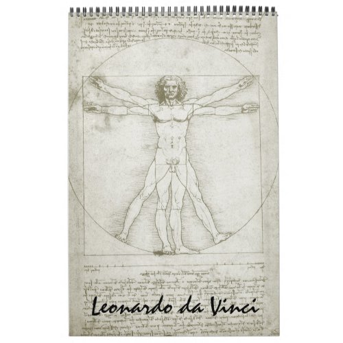 Leonardo da Vinci Fine Art Sketches and Drawings Calendar