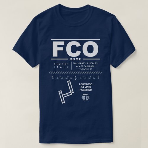 Leonardo da Vinci _ Fiumicino Airport FCO T_Shirt