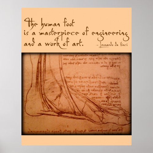 Leonardo da Vinci Foot Poster