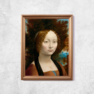 Leonardo Da Vinci Ginevra De Benci Old Famous Art Poster
