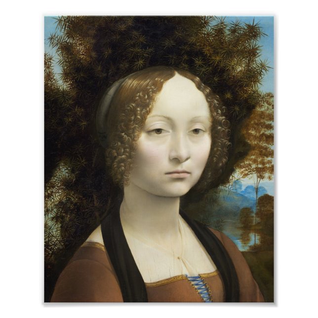 Leonardo Da Vinci Ginevra De' Benci Painting Photo Print (Front)