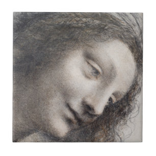 Leonardo da Vinci Head of the Virgin Sketch Art Ceramic Tile