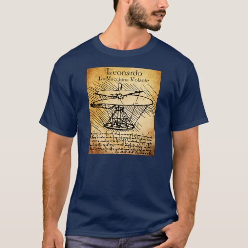 Leonardo da Vinci Helicopter T_Shirt