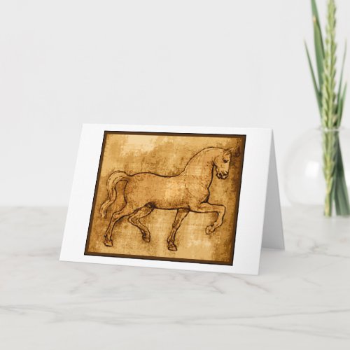 Leonardo Da Vinci Horse Art Card