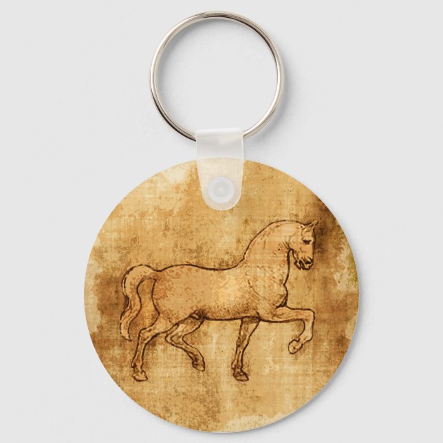 Leonardo Da Vinci Horse Art Keychain (Front)