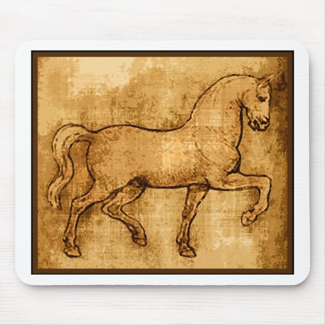 Leonardo Da Vinci Horse Art Mouse Pad (Front)