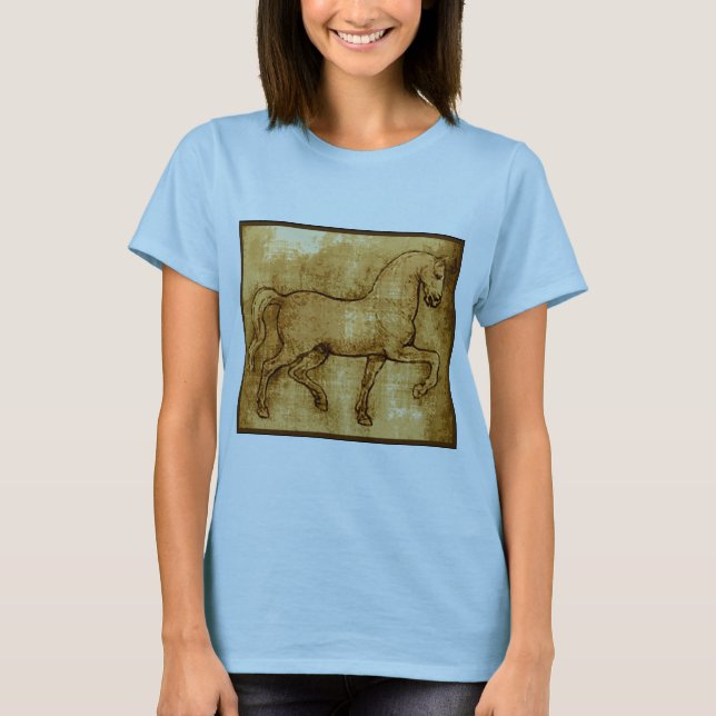 Leonardo Da Vinci Horse Art T-Shirt (Front)