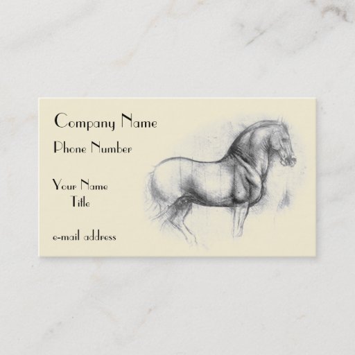 Customizable Leonardo-da-Vinci-horse Business Card Template