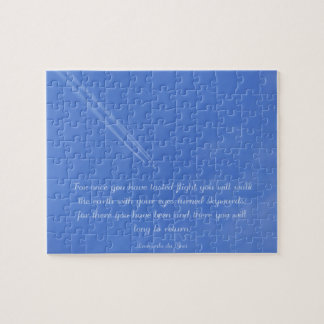 Leonardo Da Vinci inspirational flight quote Jigsaw Puzzle