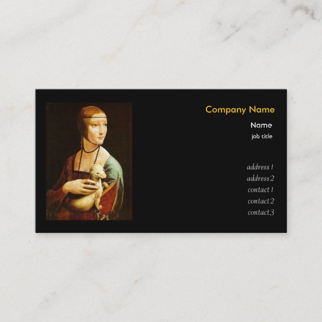 Leonardo Da Vinci, Lady with an Ermine Business Card (Front)