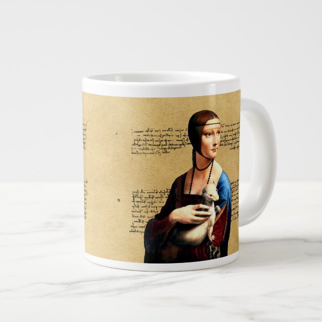 Leonardo da Vinci Lady with Ermine Giant Coffee Mug (Front Right)