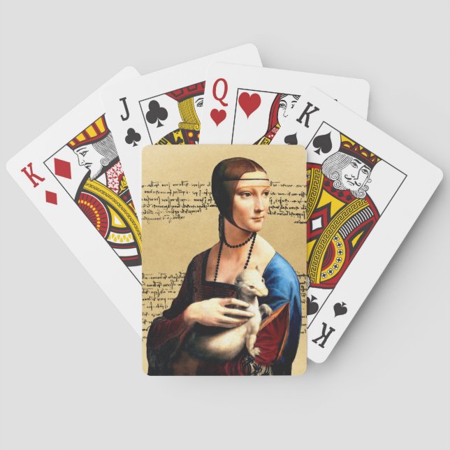 Leonardo da Vinci Lady with Ermine Poker Cards (Back)
