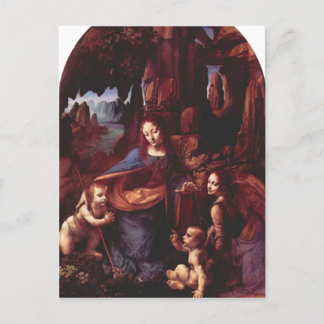 Leonardo da Vinci - Madonna in the rock cave Postcard (Front)