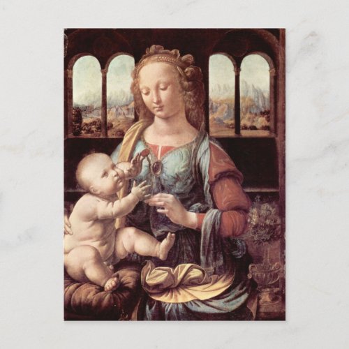 Leonardo da Vinci _ Madonna with the Carnation Postcard