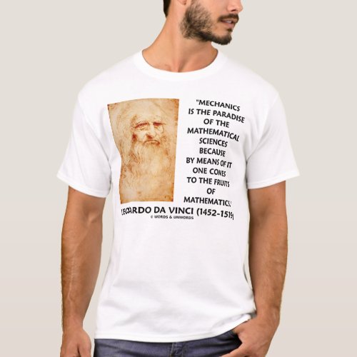 Leonardo da Vinci Mechanics Mathematical Sciences T_Shirt