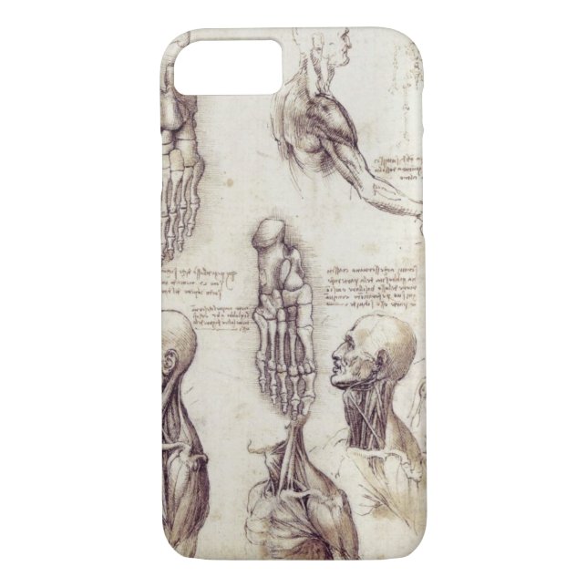 Leonardo Da Vinci Medical sketches, body parts Case-Mate iPhone Case (Back)