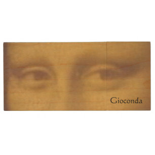 Leonardo Da Vinci Mona Lisa Eyes Artwork Wood Flash Drive