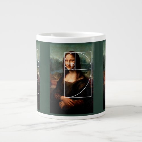 Leonardo da Vinci Mona Lisa Fibonacci Sequence Giant Coffee Mug