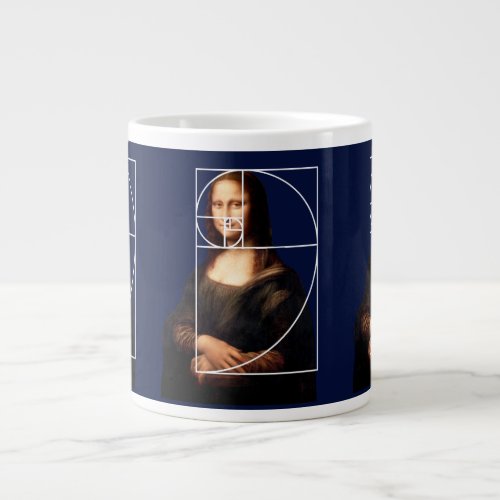 Leonardo da Vinci Mona Lisa Fibonacci Sequence Giant Coffee Mug