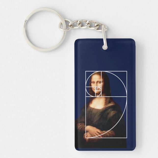 Leonardo da Vinci Mona Lisa Fibonacci Sequence Keychain (Front)
