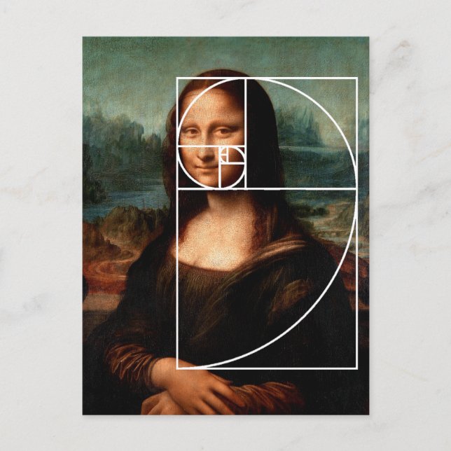 Leonardo da Vinci Mona Lisa Fibonacci Sequence Postcard (Front)