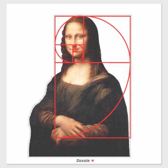 Leonardo da Vinci Mona Lisa Fibonacci Sequence Sticker (Sheet)