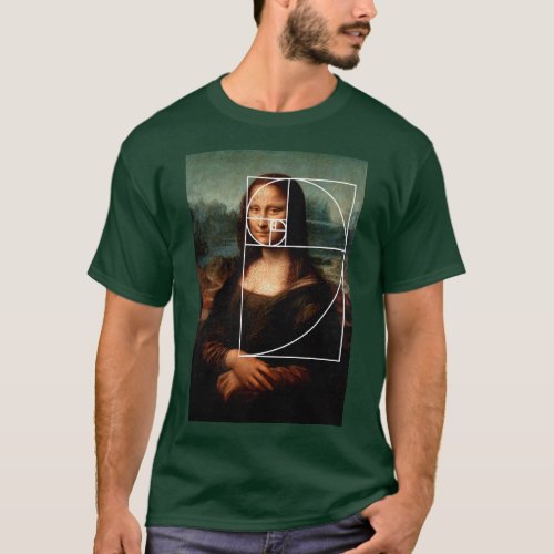 Leonardo da Vinci Mona Lisa Fibonacci Sequence T_Shirt