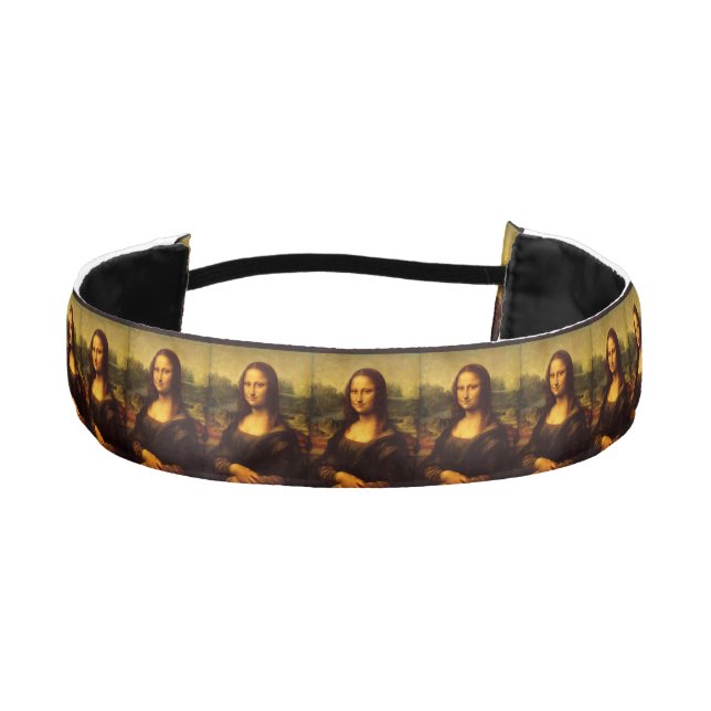 Leonardo Da Vinci Mona Lisa Fine Art Painting Athletic Headband (Front)