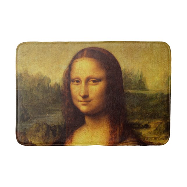 Leonardo Da Vinci Mona Lisa Fine Art Painting Bathroom Mat (Front)