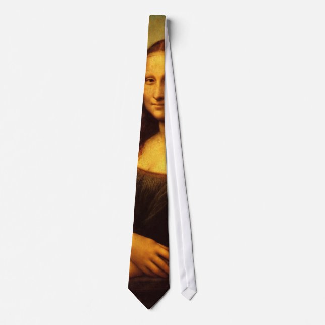 Leonardo Da Vinci Mona Lisa Fine Art Painting Neck Tie (Front)