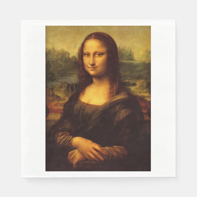 Leonardo Da Vinci Mona Lisa Fine Art Painting Paper Napkins (Front)