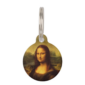 Leonardo Da Vinci Mona Lisa Fine Art Painting Pet Name Tag