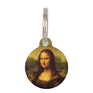Leonardo Da Vinci Mona Lisa Fine Art Painting Pet Name Tag