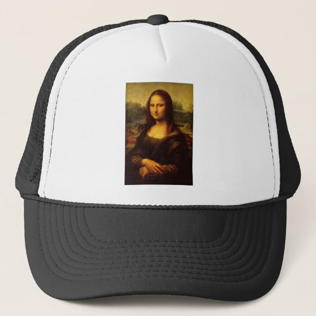 Leonardo Da Vinci Mona Lisa Fine Art Painting Trucker Hat (Front)