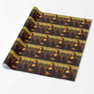 Leonardo Da Vinci Mona Lisa Fine Art Painting Wrapping Paper