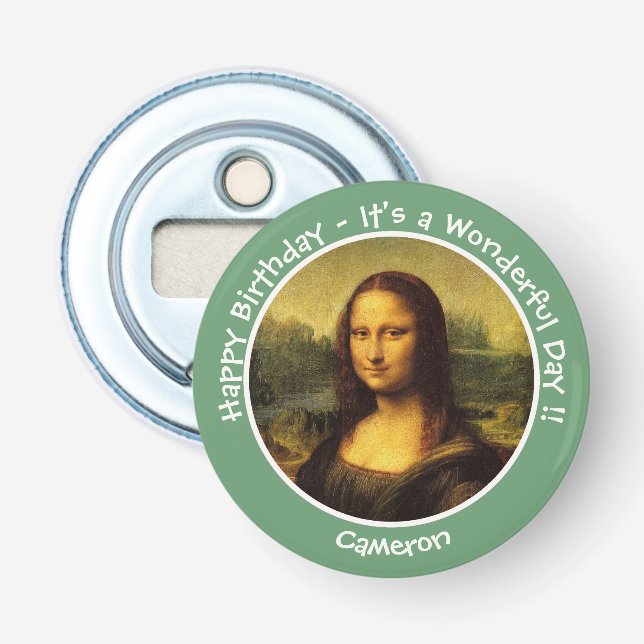 Leonardo da Vinci Mona Lisa Party Collection Bottle Opener (Front)