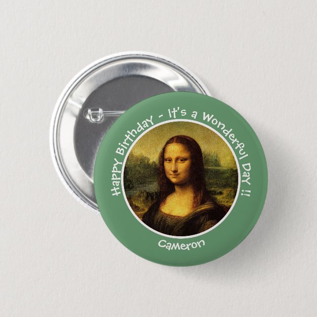 Leonardo da Vinci Mona Lisa Party Collection Button (Front & Back)