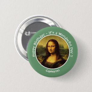 Leonardo da Vinci Mona Lisa Party Collection Button