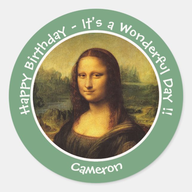 Leonardo da Vinci Mona Lisa Party Collection Classic Round Sticker (Front)