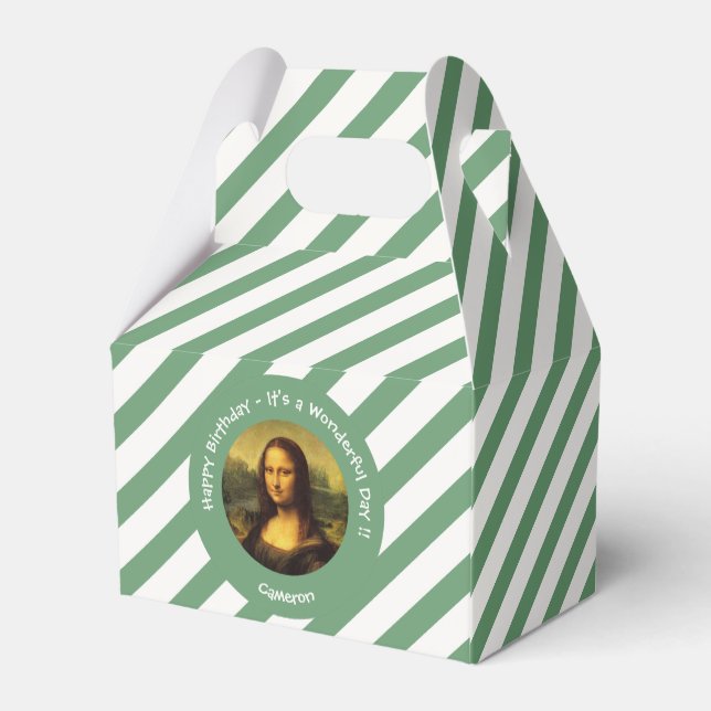 Leonardo da Vinci Mona Lisa Party Collection Favor Boxes (Back Side)
