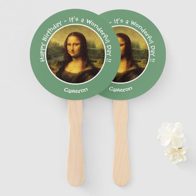 Leonardo da Vinci Mona Lisa Party Collection Hand Fan (Front and Back)