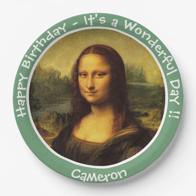 Leonardo da Vinci Mona Lisa Party Collection Paper Plates (Front)