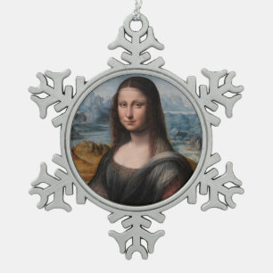 Leonardo da Vinci Mona Lisa Snowflake Pewter Christmas Ornament