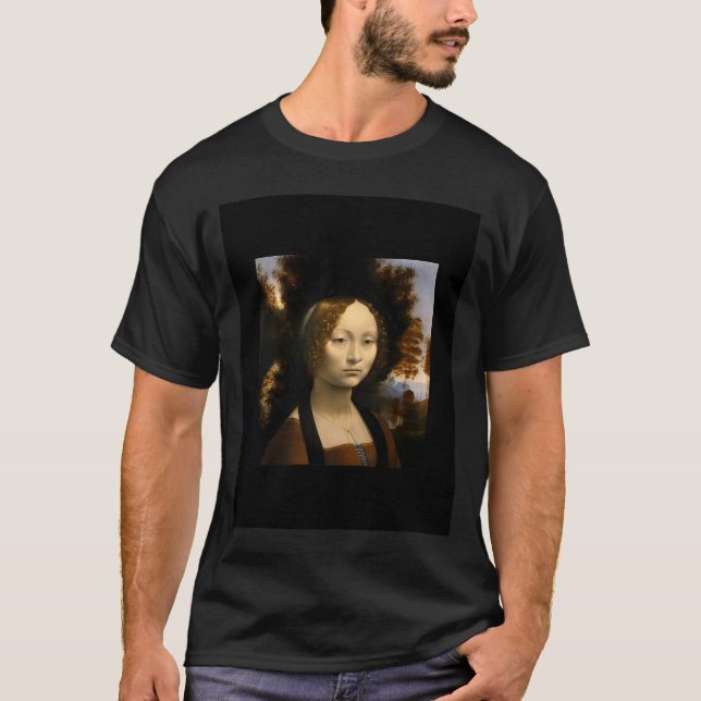 Leonardo Da Vinci Painting: Ginevra De' Benci, 147 T-Shirt (Front)
