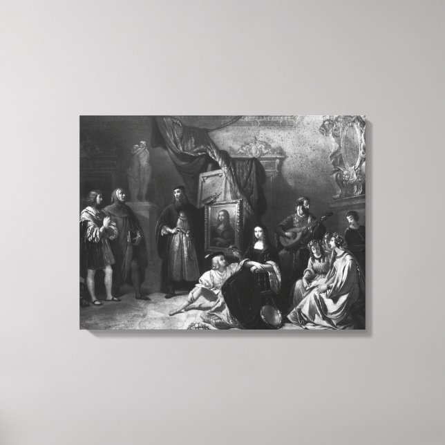 Leonardo da Vinci  painting the Gioconda Canvas Print (Front)