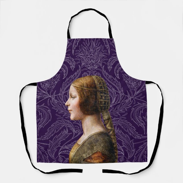 Leonardo da Vinci Portrait La Bella Principessa Apron (Front)