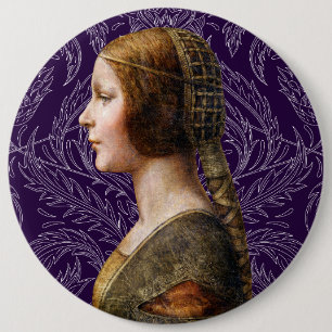 Leonardo da Vinci Portrait La Bella Principessa Button
